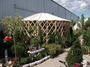 Garden center after yurt is installed Garden center after yurt is installed